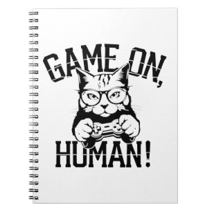 Gamer Cat Design spel op mens - Schattige Funny Ca Notitieboek