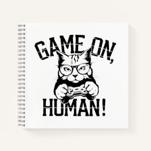 Gamer Cat Design spel op mens - Schattige Funny Ca Notitieboek