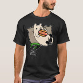 Gamer Cat Eating Hot Dog Game Loading T-shirt (Voorkant)