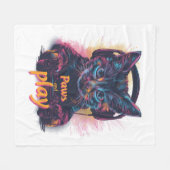 Gamer CAT-niveau omhoog Fleece Deken (Voorkant (Horizontaal))