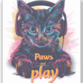 Gamer CAT-niveau omhoog Sticker (Voorkant)