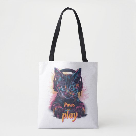 Gamer CAT-niveau omhoog Tote Bag (Voorkant)