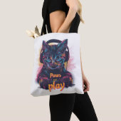 Gamer CAT-niveau omhoog Tote Bag (Dichtbij)