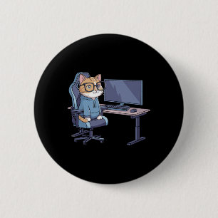 Gamer Cat Squad Grappige Meme 1 Ronde Button 5,7 Cm