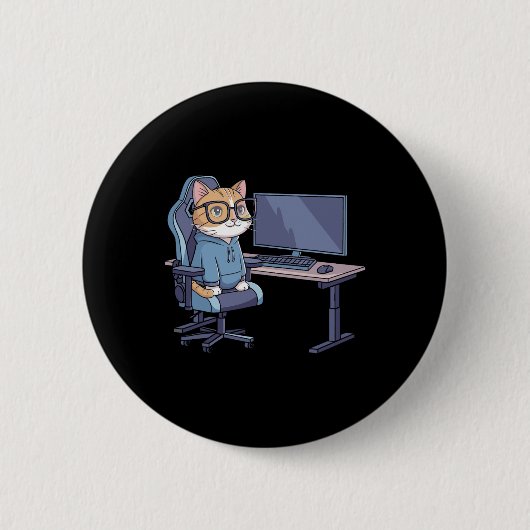 Gamer Cat Squad Grappige Meme 1  Ronde Button 5,7 Cm (Voorkant)