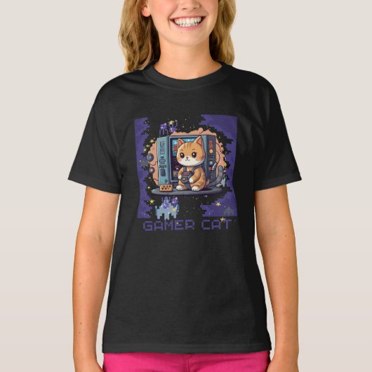 Gamer Cat T-shirt (Voorkant)