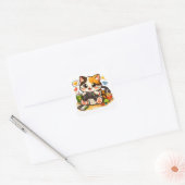 Gamer Cat with Controller | Funny Gaming Cat Desig Vierkante Sticker (Envelop)