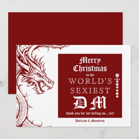 Gamer Celtic Dragon DND RPG DM Kerstmis Feestdagenkaart (Voorkant / Achterkant)