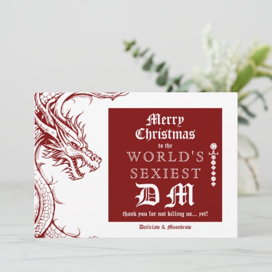 Gamer Celtic Dragon DND RPG DM Kerstmis Feestdagenkaart (Staand voorkant)