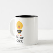 Gamer Chick-Mok Tweekleurige Koffiemok (Voorkant links)