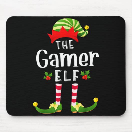 Gamer Christmas Elf Matching Pajama X-mas Party  Muismat (Voorkant)