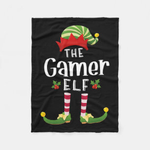 Gamer Christmas Elf Matching Panama X-mas Party Fleece Deken