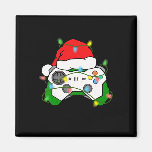 Gamer Christmas Gaming Santa Hat Video Game Contro Magneet