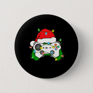 Gamer Christmas Gaming Santa Hat Video Game Contro Ronde Button 5,7 Cm