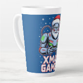 Gamer Christmas Gifts Cyber Santa Robot Xmas Gamer Latte Mok (Linkerhoek)