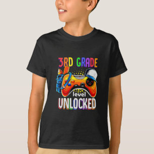 Gamer Ck naar school gamepad 3e derde graad niveau T-shirt