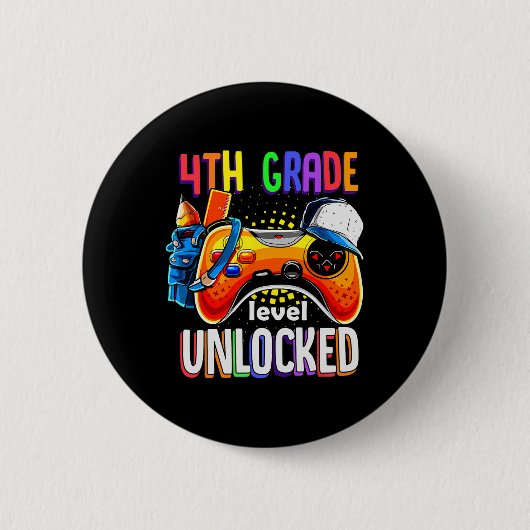 Gamer Ck Naar School Gamepad 4e Vierde Klas Niveau Ronde Button 5,7 Cm (Voorkant)