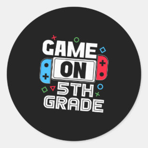 Gamer Ck naar school grappig spel 5e klas kinderen Ronde Sticker