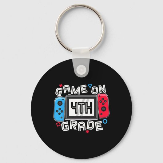 Gamer Ck naar school Grappig spel op 4e klas kinde Sleutelhanger (Voorkant)