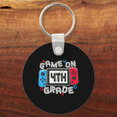 Gamer Ck naar school Grappig spel op 4e klas kinde Sleutelhanger (Voorkant)