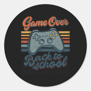 Gamer Ck naar school Kids Leerkrachten Game Over C Ronde Sticker