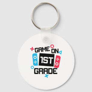 Gamer Ck naar school shirt jongen Game On 1e klas  Sleutelhanger