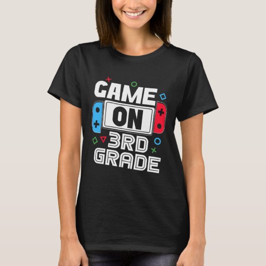 Gamer Ck To School Funny Game 3rd Grade Kids Boys  T-shirt (Voorkant)