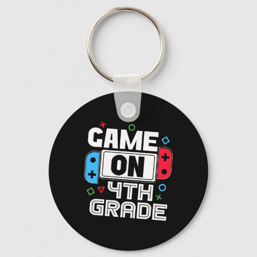 Gamer Ck To School Funny Game 4th Grade Kids Boys Sleutelhanger (Voorkant)