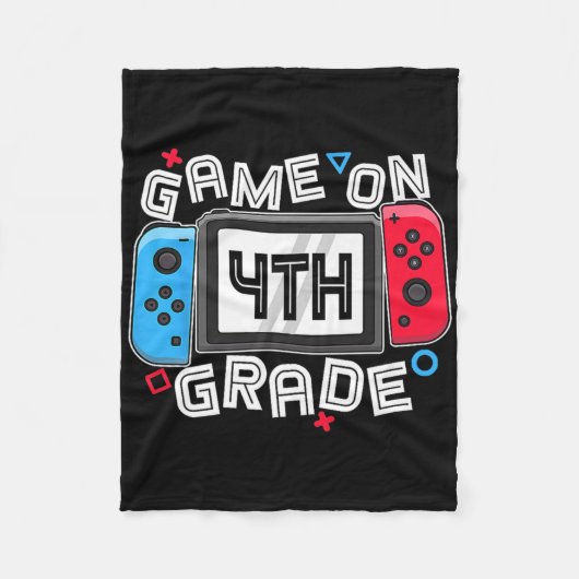 Gamer Ck To School Funny Game On 4th Grade Kids Bo Fleece Deken (Voorkant)