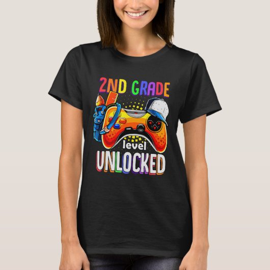 Gamer Ck To School Gamepad 2nd Second Grade Level T-shirt (Voorkant)