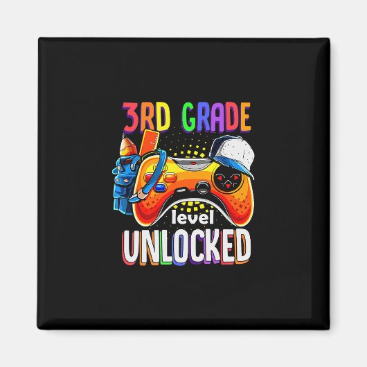 Gamer Ck To School Gamepad 3rd Third Grade Level U Magneet (Voorkant)