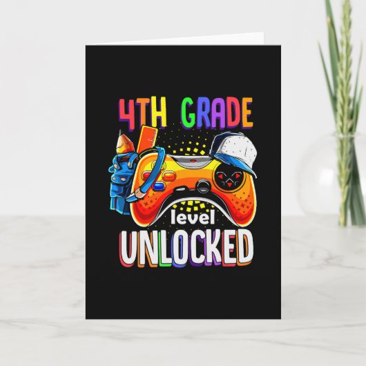 Gamer Ck To School Gamepad 4th Fourth Grade Level Kaart (Voorkant)