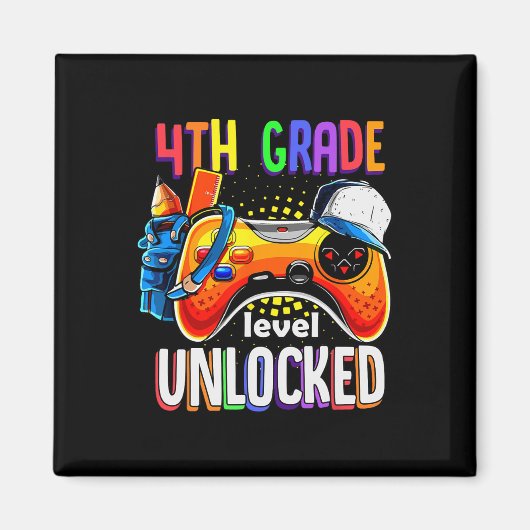 Gamer Ck To School Gamepad 4th Fourth Grade Level  Magneet (Voorkant)