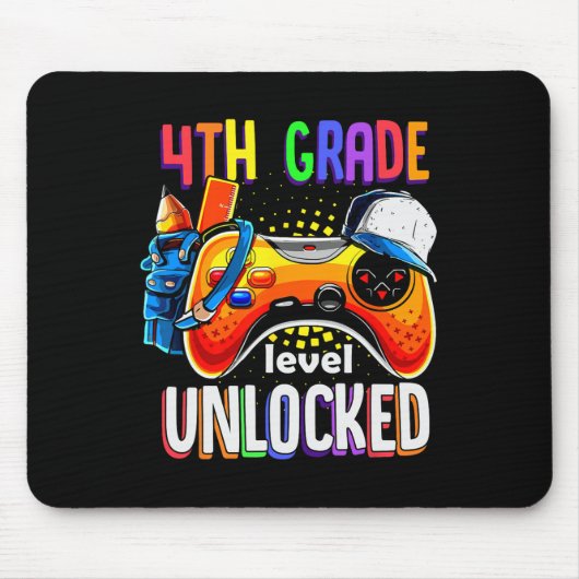 Gamer Ck To School Gamepad 4th Fourth Grade Level  Muismat (Voorkant)