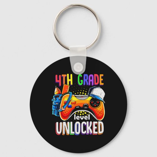 Gamer Ck To School Gamepad 4th Fourth Grade Level Sleutelhanger (Voorkant)
