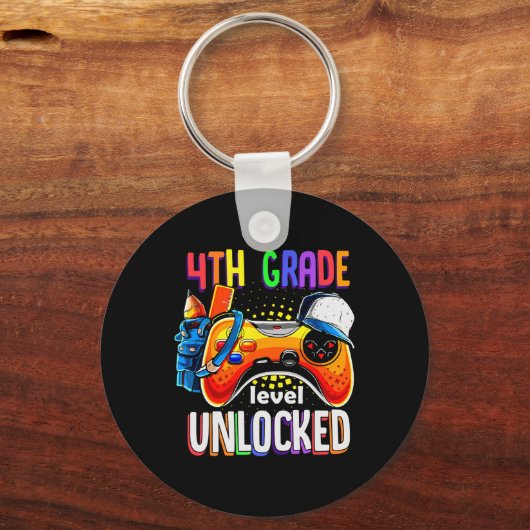 Gamer Ck To School Gamepad 4th Fourth Grade Level Sleutelhanger (Voorkant)