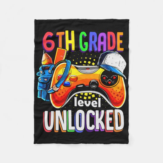 Gamer Ck To School Gamepad Sixth 6th Grade Level U Fleece Deken (Voorkant)