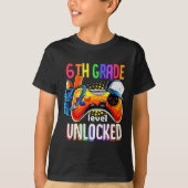 Gamer Ck To School Gamepad Sixth 6th Grade Level U T-shirt (Voorkant)