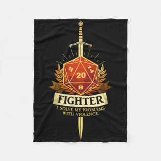 Gamer Cl Fighter Rpg Trpg Fantasy Gamen - Zwart  Fleece Deken