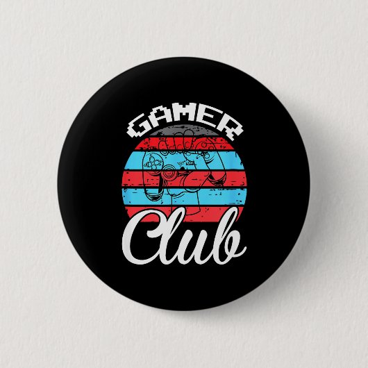 Gamer Club Funny Gaming Quotes Gift For Players  Ronde Button 5,7 Cm (Voorkant)