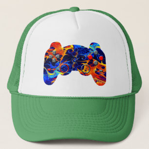 GAMER COLORFUL NEON ABSTRACT PAINT TRUCKER HAT TRUCKER PET