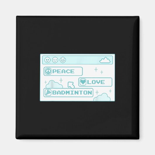 Gamer Computer Geek PC Nerd Cool Peace Love Badmin Magneet (Voorkant)