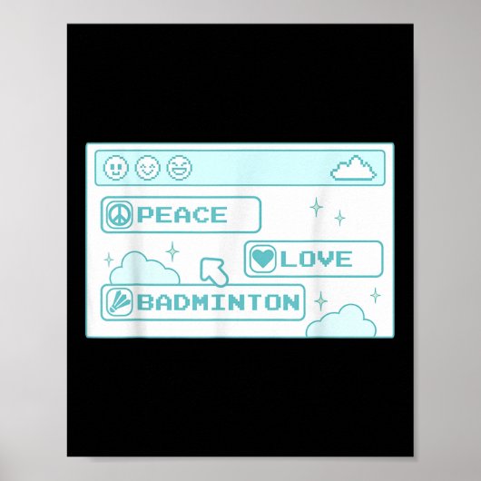Gamer Computer Geek PC Nerd Cool Peace Love Badmin Poster (Voorkant)