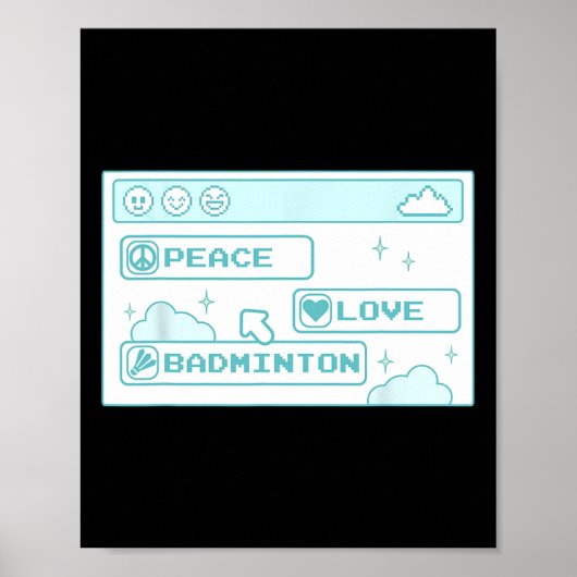 Gamer Computer Geek PC Nerd Cool Peace Love Badmin Poster (Voorkant)