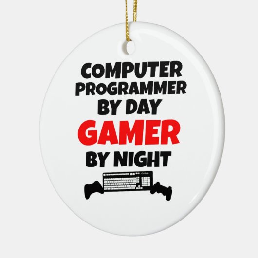 Gamer computer programmeur keramisch ornament (Links)