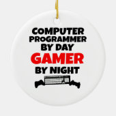 Gamer computer programmeur keramisch ornament (Achterkant)