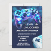 Gamer console neon verlichting jongens gaming part kaart (Voorkant)