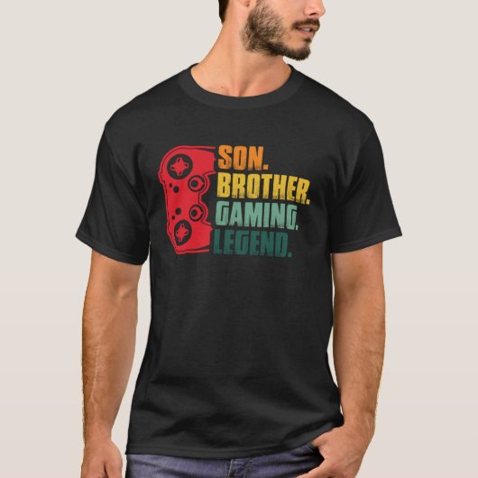 Gamer  Controller Gaming Son Brother Playing Sarca T-shirt (Voorkant)