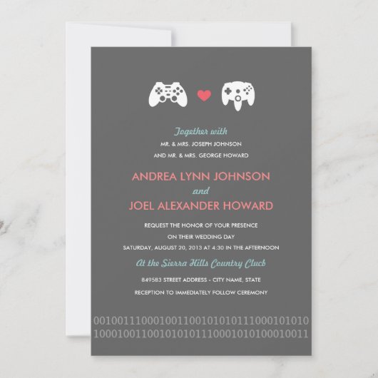Gamer Controller Love Wedding Kaart (Voorkant)