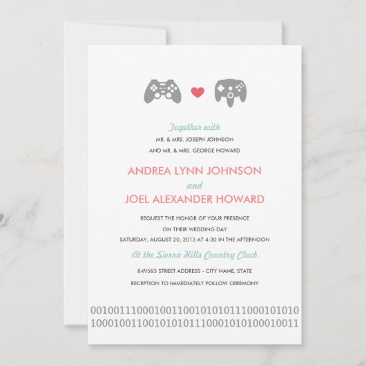 Gamer Controller Love Wedding Kaart (Voorkant)